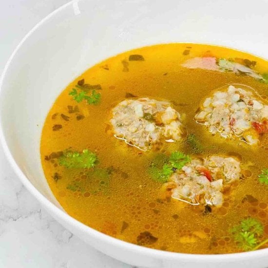 Romanian Sour Meatball Soup