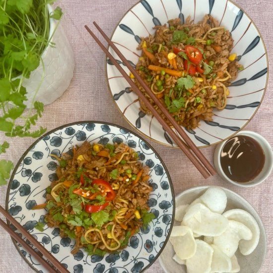 Air Fryer Pork Noodles