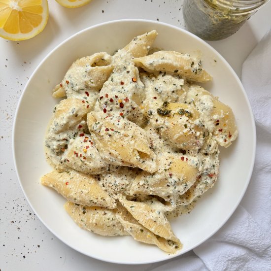 15 Minute Pesto Ricotta Pasta