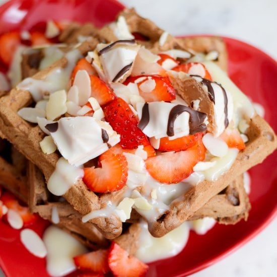 Vegan Brownie Waffles with Vanilla