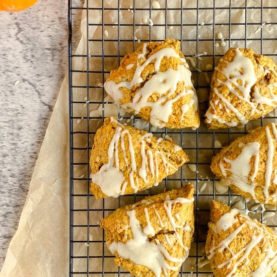 Pumpkin Scones With Maple Glaze
