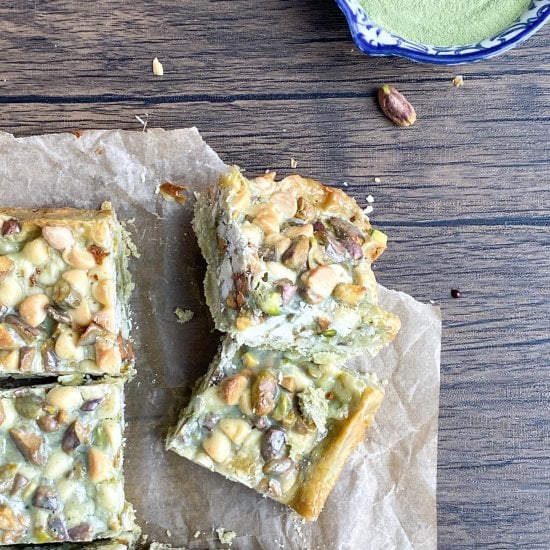 Matcha Pistachio 7-Layer Bars