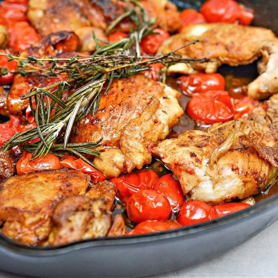 Skillet Balsamic Tomato & Herbs