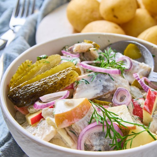 Marinated Cream Herring with Pickles