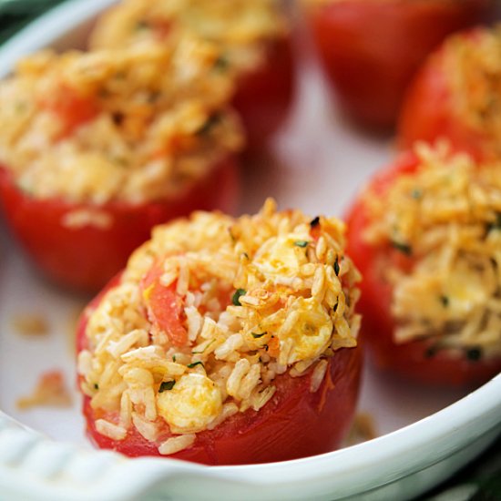 Brown Rice Stuffed Tomatoes