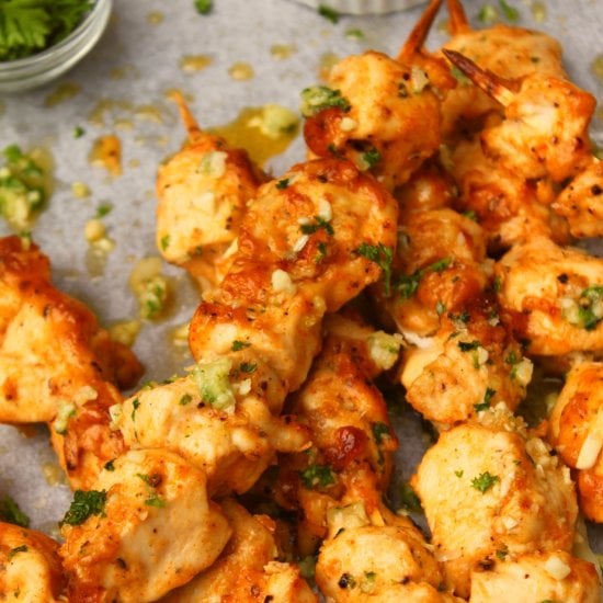 Garlic Parmesan Chicken Skewers