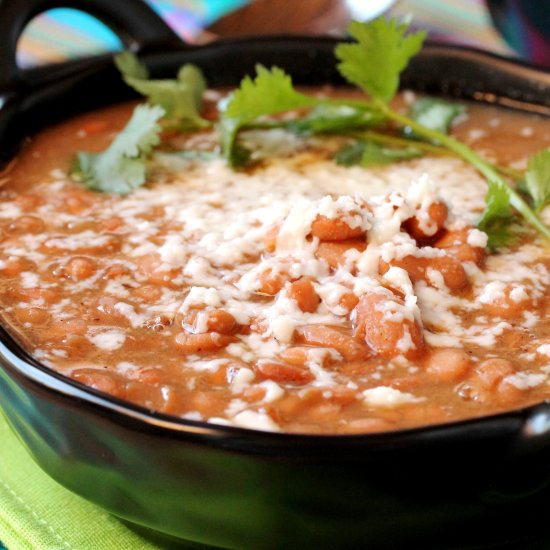 Roasted Tomatillo Pinto Bean Soup