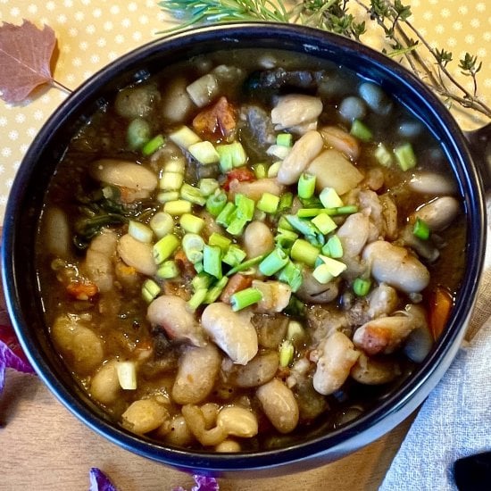 Navy Bean Potato Veggie Soup Vegan