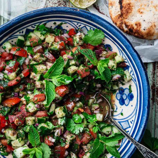Shirazi Salad With Sumac Dressing