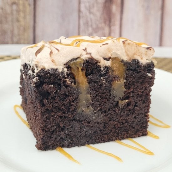 Chocolate Caramel Poke Cake