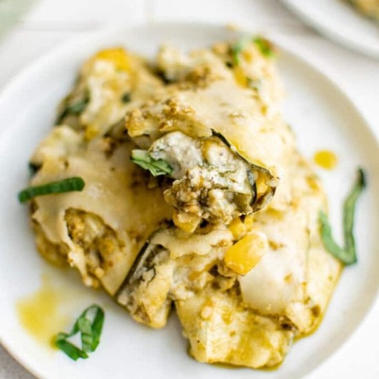Slow Cooker Zucchini Lasagna Rollup
