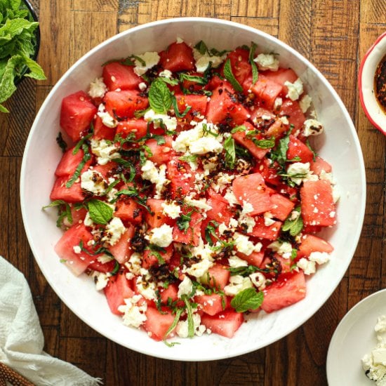 Watermelon Salad with Feta Cheese