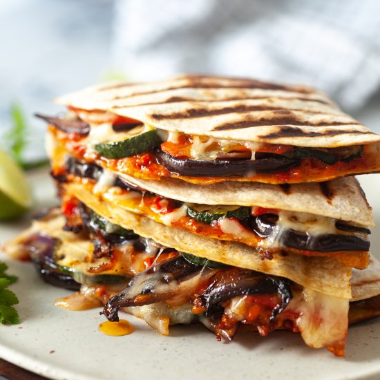 Grilled Vegetable Vegan Quesadillas