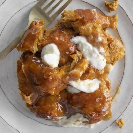 Pumpkin Croissant Bread Pudding