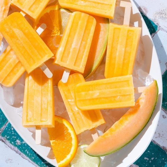 Cantaloupe Popsicles