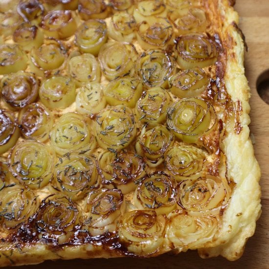 Upside Down Caramelized Leek Tart