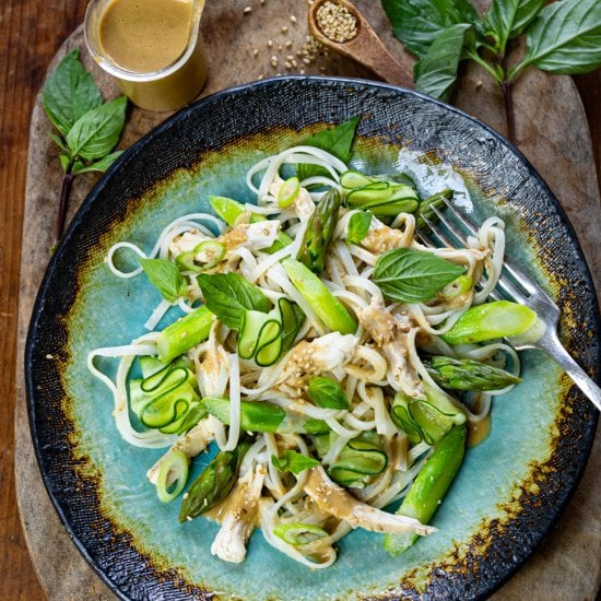 asparagus-noodle sesame dressing