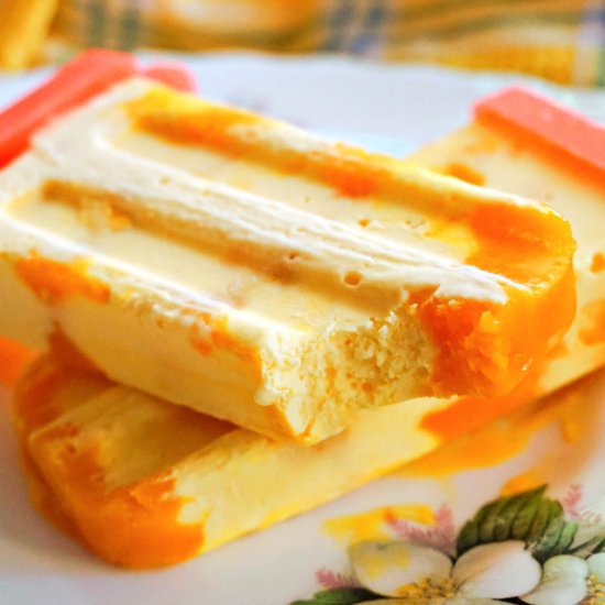 Mango Cheesecake Popsicles