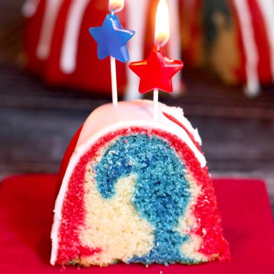 Red, White and Blue Cake
