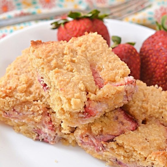 Healthy Strawberry Lemon Blondies
