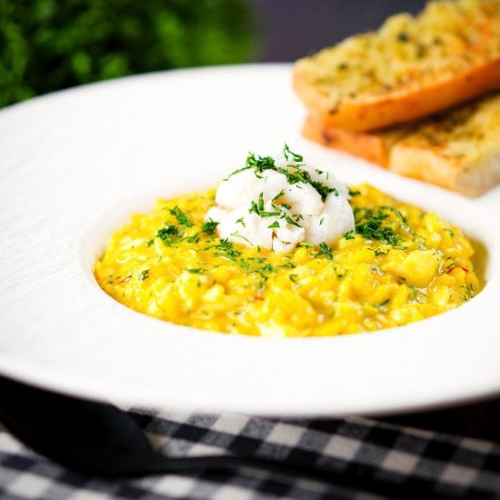 Tinned Crab Risotto with Saffron