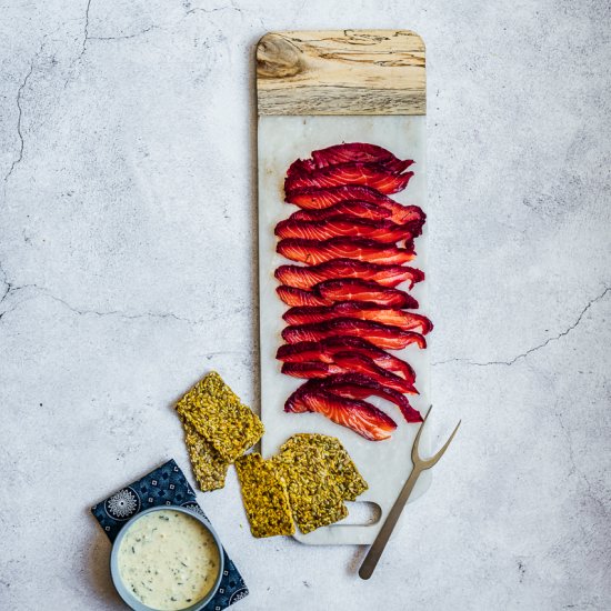 Beetroot Cured Salmon