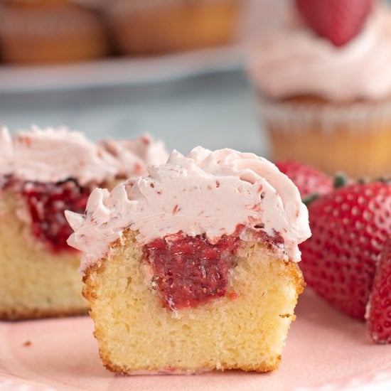 Strawberry Filled Cupcakes