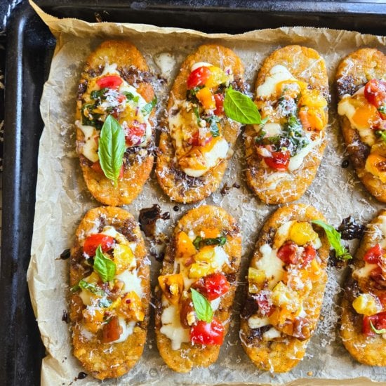 Cheesy Bruschetta Browns