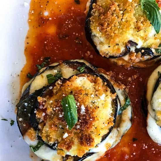 Easy Baked Eggplant Parmesan Stacks