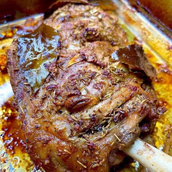 Roast Lamb Stuffed with Rosemary