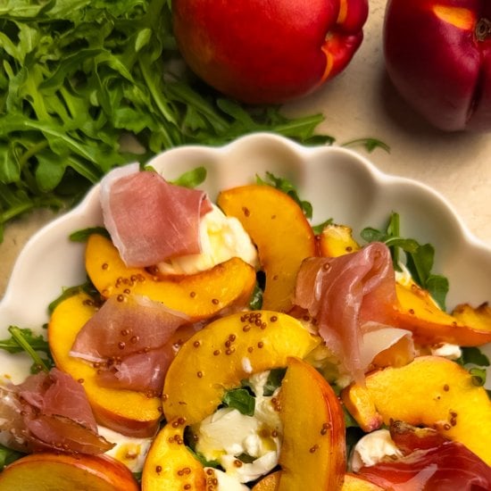 Warm Peach And Prosciutto Salad