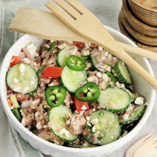 Tuna Cucumber Cottage Cheese Salad