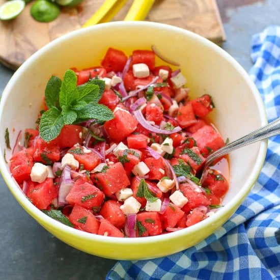 Watermelon Feta Mint Salad