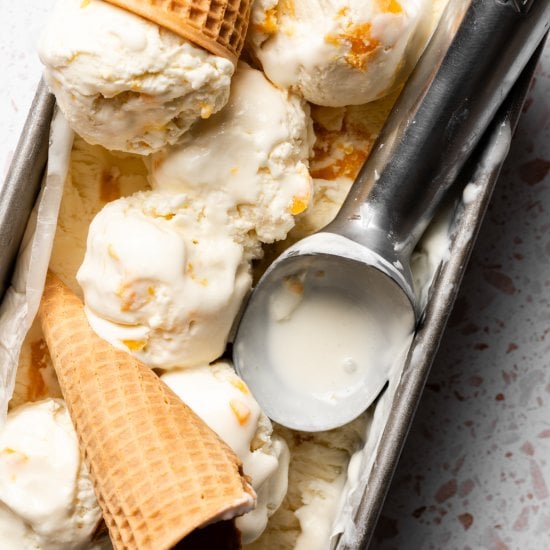 No Churn Peach Ice Cream