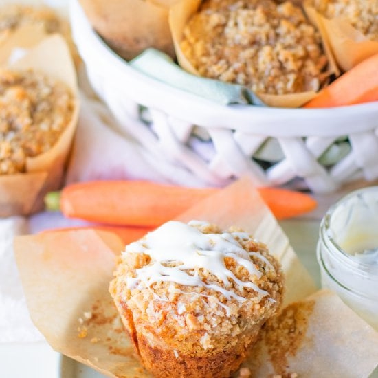 Carrot Cake Muffins & Creamy Drizzle