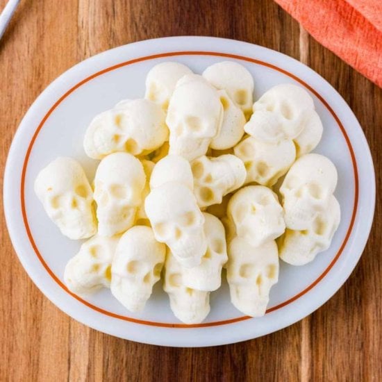 Spooky Mozzarella Skulls