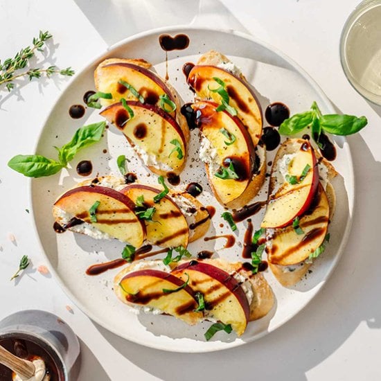 Peach & Honey Goat Cheese Crostini