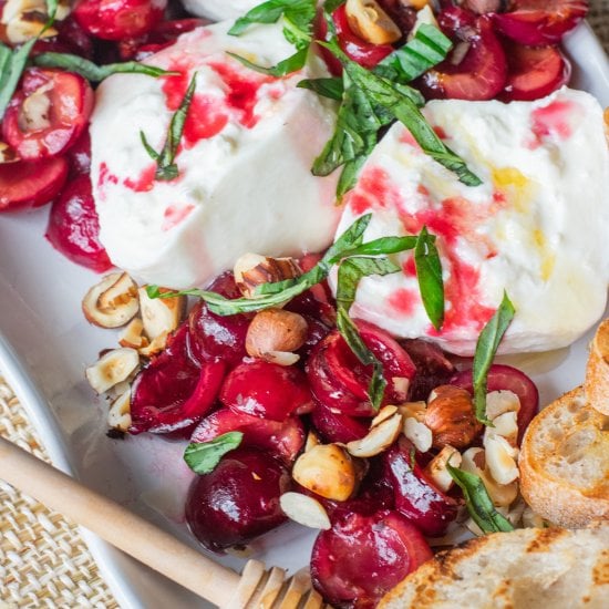 Roasted Cherry Burrata Appetizer