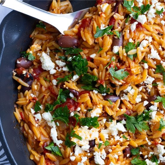 Orzo with Tomatoes and Olives