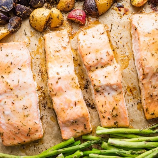 Sheet Pan Salmon and Potatoes