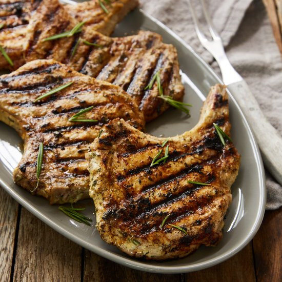 Grilled Rosemary Dijon Pork Chops