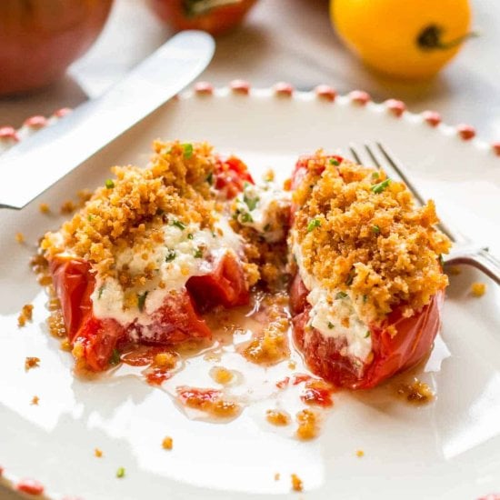 Baked Goat Cheese Stuffed Tomatoes