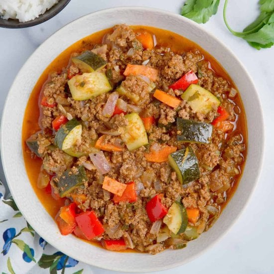 Mediterranean Ground Beef & Veggies
