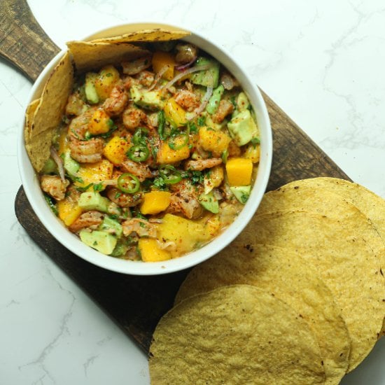 Shrimp Avocado and Mango Salad