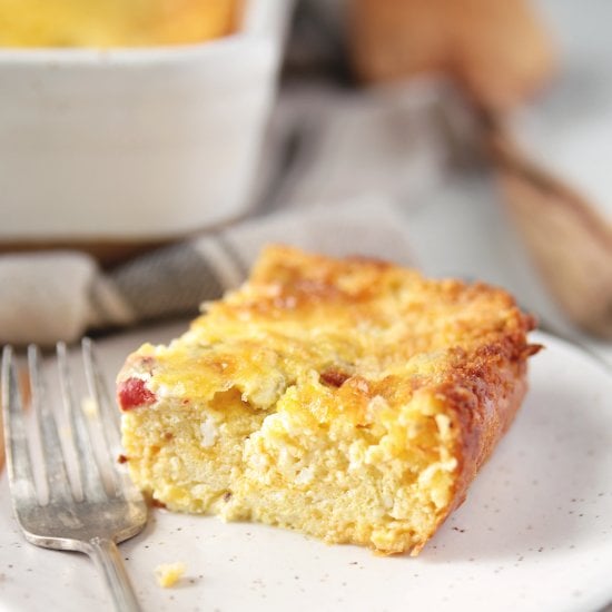 Cheesy Green Chile Egg Casserole