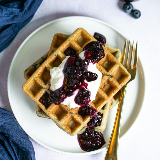 Gluten Free Wild Blueberry Waffles