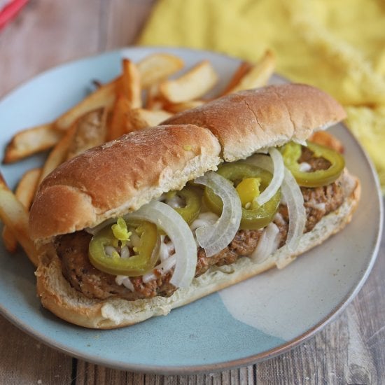 Vegan spicy hot sandwich