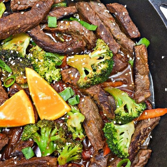 Low-Carb Orange Beef and Broccoli