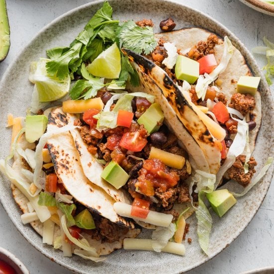 Ground Beef and Bean Tacos