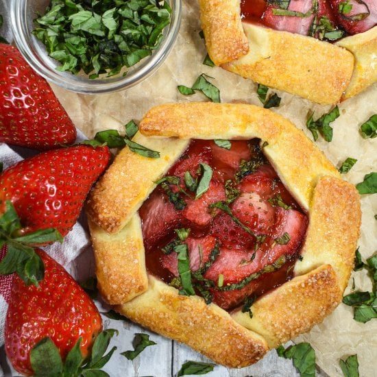 Mini Strawberry Basil Galettes